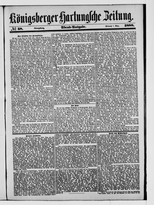 Königsberger Hartungsche Zeitung vom 07.03.1888