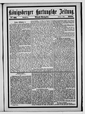 Königsberger Hartungsche Zeitung vom 09.03.1888