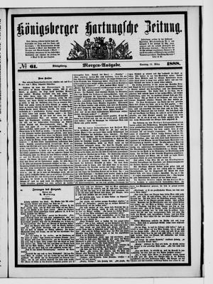 Königsberger Hartungsche Zeitung vom 11.03.1888