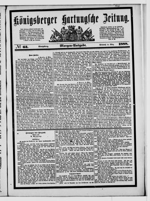 Königsberger Hartungsche Zeitung vom 14.03.1888
