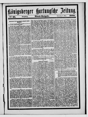 Königsberger Hartungsche Zeitung vom 15.03.1888