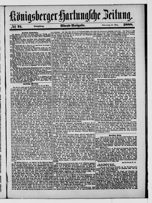 Königsberger Hartungsche Zeitung vom 22.03.1888