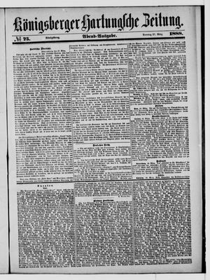 Königsberger Hartungsche Zeitung vom 27.03.1888