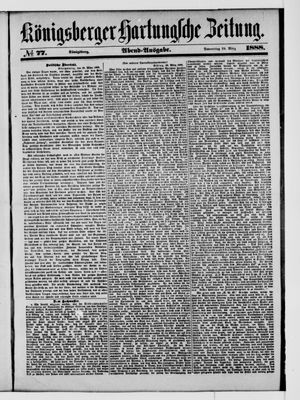Königsberger Hartungsche Zeitung vom 29.03.1888