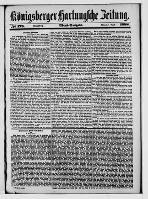 Königsberger Hartungsche Zeitung vom 01.08.1888