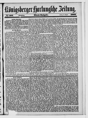 Königsberger Hartungsche Zeitung vom 10.08.1888