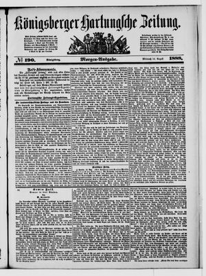 Königsberger Hartungsche Zeitung vom 15.08.1888