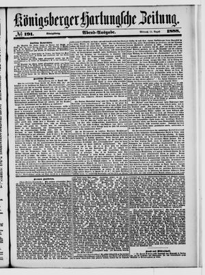 Königsberger Hartungsche Zeitung vom 15.08.1888