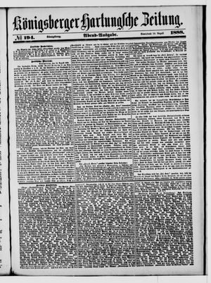 Königsberger Hartungsche Zeitung vom 18.08.1888