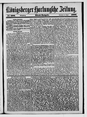 Königsberger Hartungsche Zeitung vom 25.08.1888