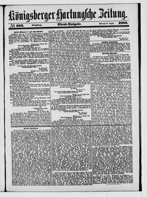 Königsberger Hartungsche Zeitung vom 29.08.1888
