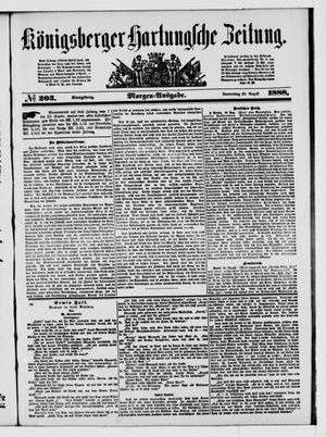 Königsberger Hartungsche Zeitung vom 30.08.1888