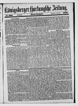 Königsberger Hartungsche Zeitung vom 01.09.1888