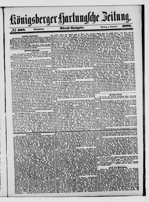Königsberger Hartungsche Zeitung vom 04.09.1888
