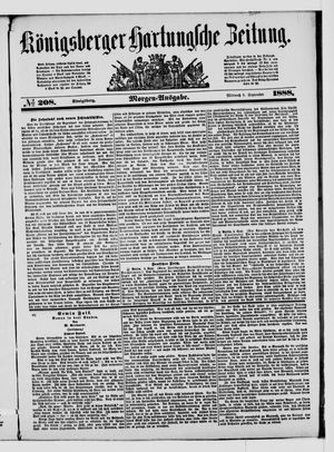 Königsberger Hartungsche Zeitung vom 05.09.1888