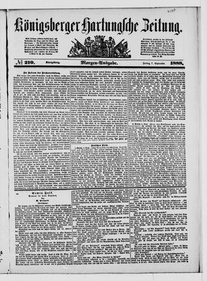 Königsberger Hartungsche Zeitung vom 07.09.1888