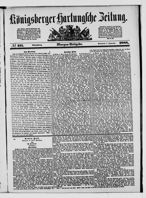 Königsberger Hartungsche Zeitung vom 08.09.1888