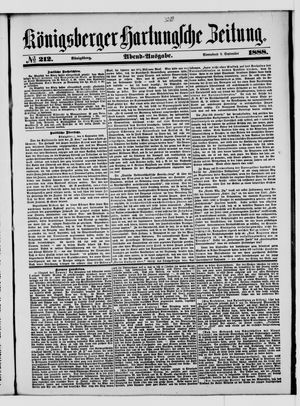 Königsberger Hartungsche Zeitung vom 08.09.1888