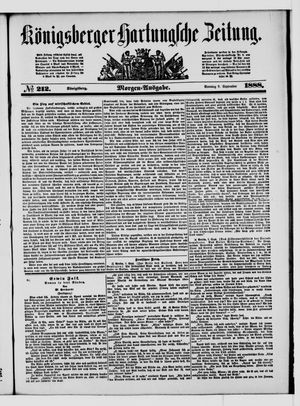 Königsberger Hartungsche Zeitung vom 09.09.1888