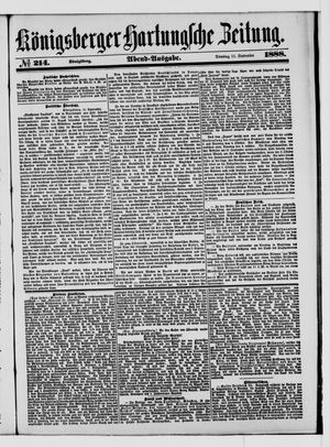 Königsberger Hartungsche Zeitung vom 11.09.1888