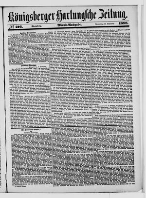 Königsberger Hartungsche Zeitung vom 13.09.1888