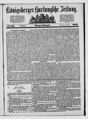 Königsberger Hartungsche Zeitung vom 15.09.1888