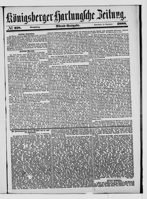 Königsberger Hartungsche Zeitung vom 15.09.1888