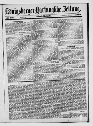 Königsberger Hartungsche Zeitung vom 18.09.1888