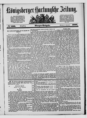 Königsberger Hartungsche Zeitung vom 19.09.1888