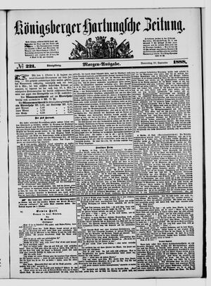 Königsberger Hartungsche Zeitung vom 20.09.1888