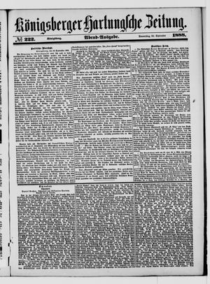 Königsberger Hartungsche Zeitung vom 20.09.1888