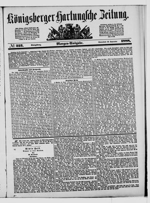 Königsberger Hartungsche Zeitung vom 22.09.1888