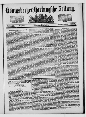 Königsberger Hartungsche Zeitung vom 26.09.1888