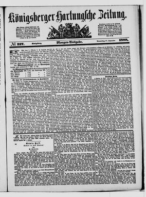 Königsberger Hartungsche Zeitung vom 27.09.1888