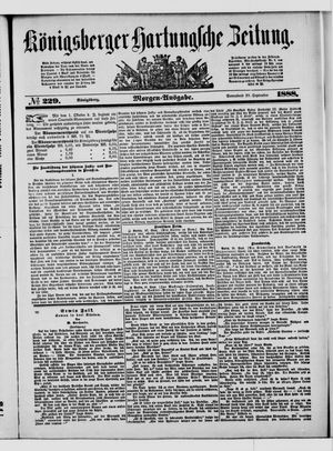Königsberger Hartungsche Zeitung vom 29.09.1888