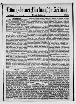 Königsberger Hartungsche Zeitung vom 09.10.1888