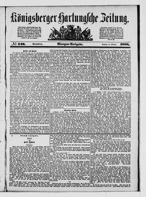 Königsberger Hartungsche Zeitung vom 19.10.1888