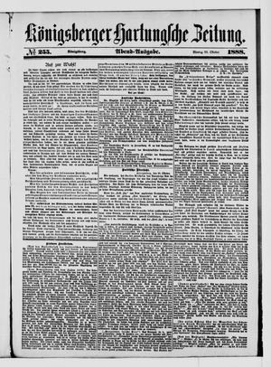 Königsberger Hartungsche Zeitung vom 29.10.1888