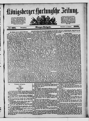 Königsberger Hartungsche Zeitung vom 10.11.1888