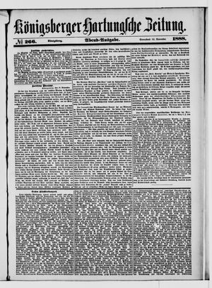 Königsberger Hartungsche Zeitung vom 10.11.1888