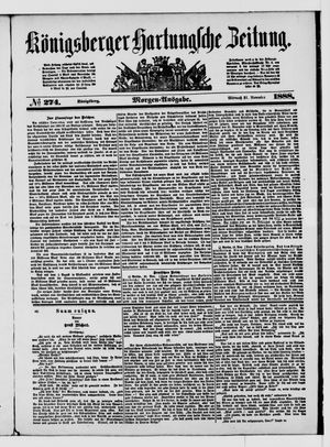 Königsberger Hartungsche Zeitung vom 21.11.1888