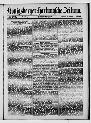 Königsberger Hartungsche Zeitung vom 22.11.1888