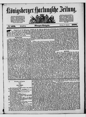 Königsberger Hartungsche Zeitung vom 27.11.1888