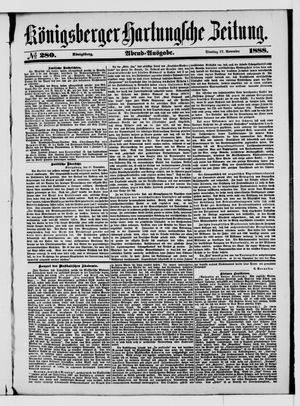 Königsberger Hartungsche Zeitung vom 27.11.1888