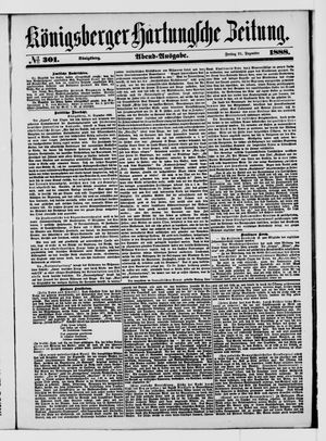 Königsberger Hartungsche Zeitung vom 21.12.1888