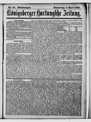 Königsberger Hartungsche Zeitung on Apr 4, 1889