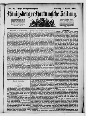 Königsberger Hartungsche Zeitung vom 07.04.1889