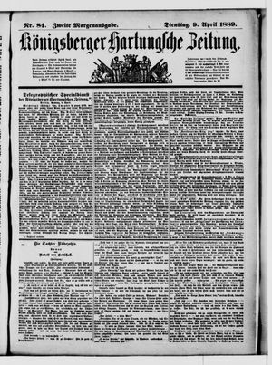 Königsberger Hartungsche Zeitung vom 09.04.1889