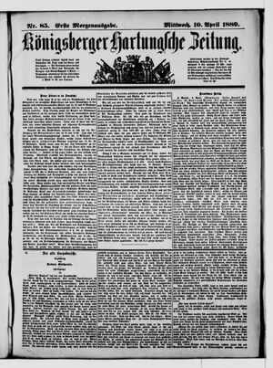 Königsberger Hartungsche Zeitung vom 10.04.1889