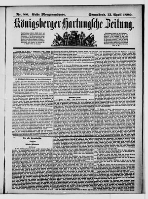 Königsberger Hartungsche Zeitung vom 13.04.1889